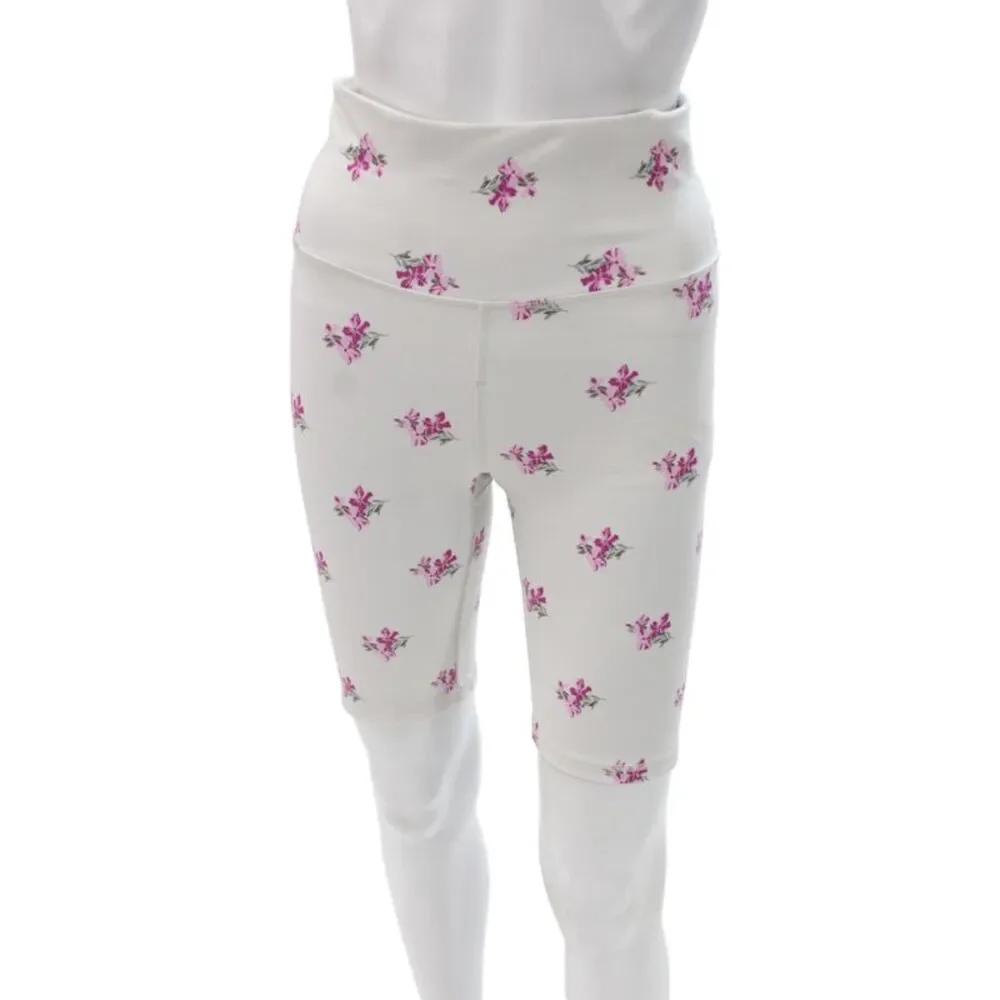 Terez Womens Athletic White Floral Shorts Size S
